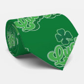 Cravate Feuille de trèfle vert chanceux Saint Patrick (Roulé)