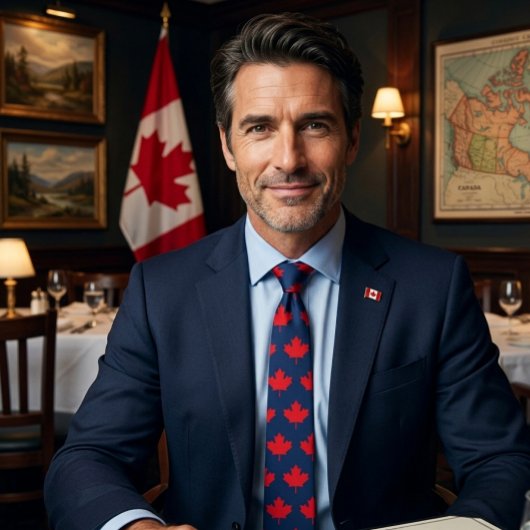 Cravate Feuille d'érable canadienne. CANADA. Patriotique.
