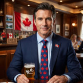 Cravate Feuille d'érable canadienne. CANADA. Patriotique.