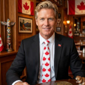 Cravate Feuille d'érable canadienne. CANADA. Patriotique.