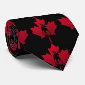 Cravate Feuille d'érable canadienne et orignal (Roulé)