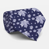 Cravate Feuille d'érable d'automne - Marine (Roulé)
