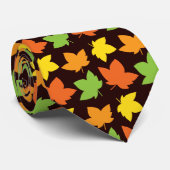 Cravate Feuille d'érable de feuillage d'automne d'amant de (Roulé)