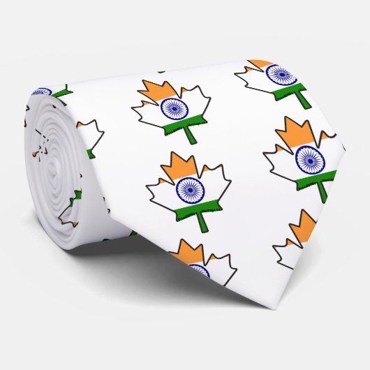 Cravate Feuille d'érable indienne de drapeau (Roulé)