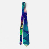Cravate Feuille en chute violet dégradé Motif arc-en-ciel (Dos)