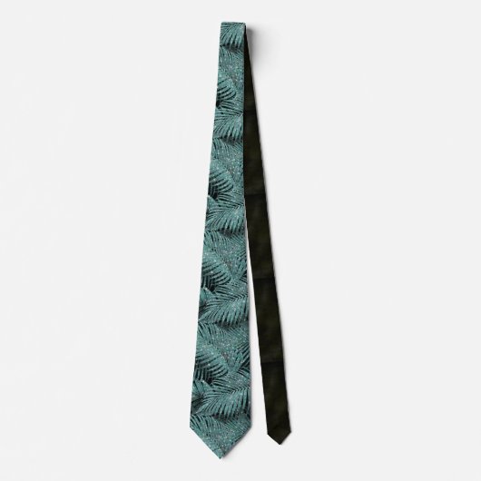 Cravate Feuille Motif Sparkling Palm ID Turquoise831 (Devant)