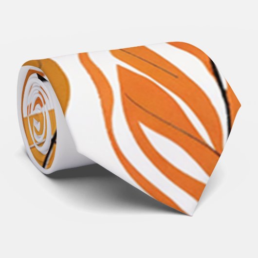 Cravate Feuille orange (Roulé)