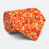 Cravate Feuille, orange et or d'automne (Roulé)