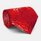 Cravate feuille rouge audacieuse abstraite (Roulé)