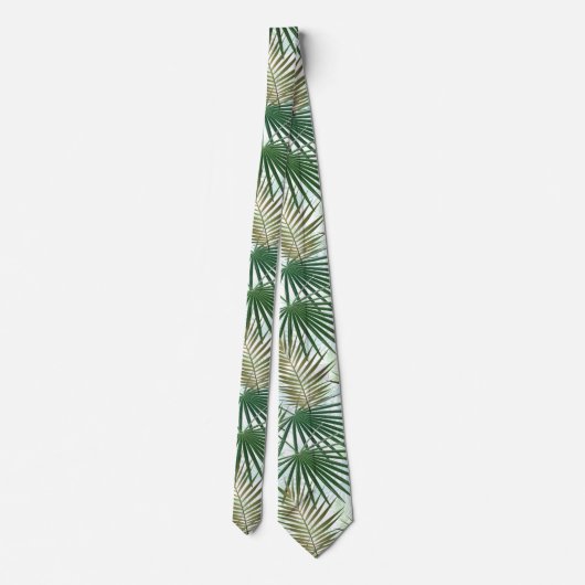 Cravate feuille vert palme tropical (Dos)