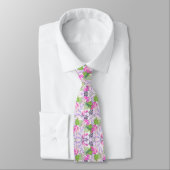 Cravate : Feuilles Abstraits (blanc) (Attaché)
