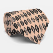 Cravate Feuilles Abstraits rétro sur Arrière - plan rose (Roulé)