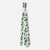 Cravate Feuilles aquarelle verte (Dos)