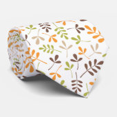 Cravate Feuilles Assortis Ptn Brown Orange Vert Sable Blan (Roulé)