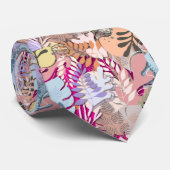 Cravate : Feuilles bio (magenta) (Roulé)