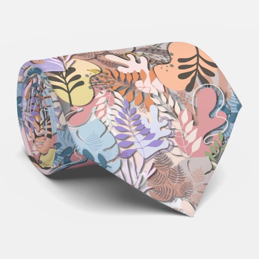 Cravate : Feuilles bio (violet) (Roulé)