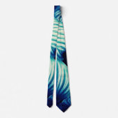 Cravate Feuilles bleu tropical (Dos)