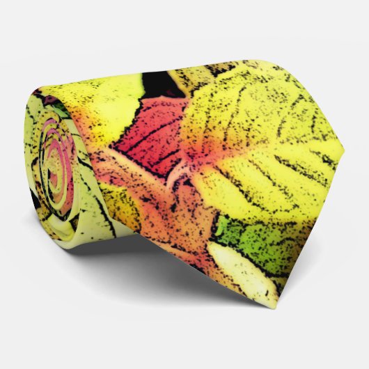 Cravate Feuilles brillants (Roulé)