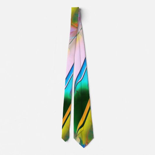 Cravate feuilles colorés Abstraits avec style psychédéliqu (Dos)