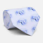 Cravate Feuilles d'argent et baies - Bleu pâle (Roulé)