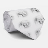 Cravate Feuilles d'argent et baies - gris clair (Roulé)