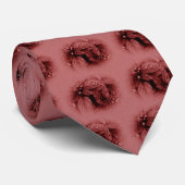 Cravate Feuilles d'argent et baies - Ruby (Roulé)