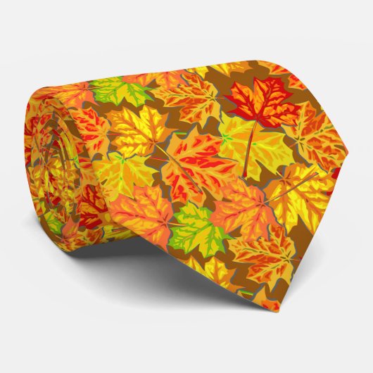 Cravate Feuilles d'automne (Roulé)
