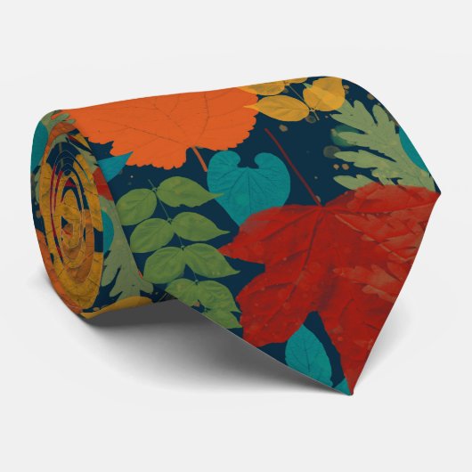 Cravate Feuilles d'automne (Roulé)