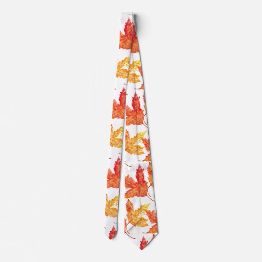 Cravate Feuilles d'automne aquarelle Automne Arbre rustiqu (Dos)