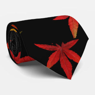 Cravate Feuilles d'automne en noir