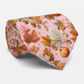 Cravate Feuilles d'automne et Citrouilles Motif sans coutu (Roulé)