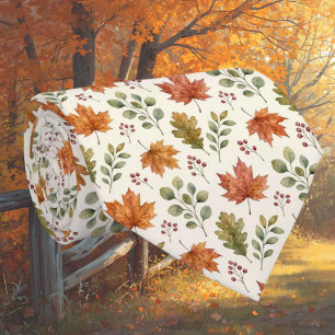 Cravate Feuilles d'automne Faux Soie Jardin botanique d'
