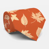 Cravate Feuilles d'automne - mandarin orange (Roulé)