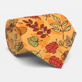 Cravate Feuilles d'automne motif (Roulé)