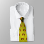 Cravate Feuilles D'Automne Orange Et Doré (Attaché)