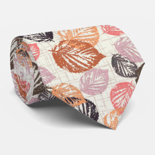 Cravate Feuilles d'automne sur le beige.
