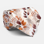 Cravate Feuilles d'automne Terracotta et Bourgogne | Boho (Roulé)