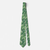 Cravate Feuilles de bananes tropicales vertes (Devant)