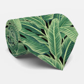 Cravate Feuilles de bananes tropicales vertes (Roulé)