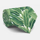 Cravate Feuilles de bananes tropicales vertes (Roulé)