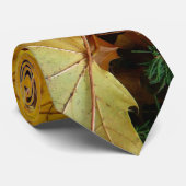 Cravate Feuilles de Érable Tombées Jaune Automne Nature (Roulé)