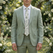 Cravate Feuilles de eucalyptus aquarelle verte luxuriante