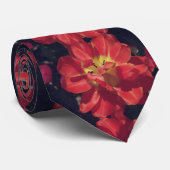 Cravate Feuilles de la Tulipe rouge (Roulé)