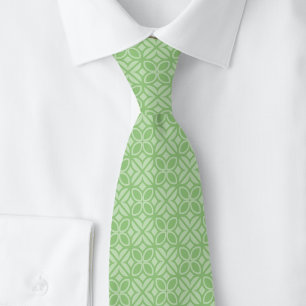 Cravate Feuilles de Menthe & Lignes