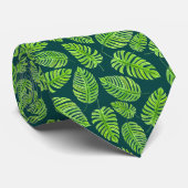 Cravate Feuilles de Monstera, motif d'aquarelle tropicale (Roulé)