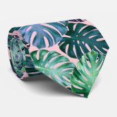 Cravate Feuilles de Monstera Tropical (Roulé)