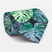 Cravate Feuilles de Monstera Tropical (Roulé)