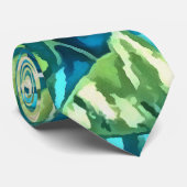 Cravate Feuilles de Monstera Tropical et Banana Blue Green (Roulé)