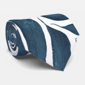 Cravate Feuilles de palmier bleu marine (Roulé)