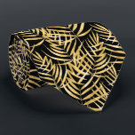 Cravate Feuilles de palmier dorées Tropical Noir<br><div class="desc">Feuilles de palmier dorées tropicales sur fond noir (ou de n'importe quelle couleur), cette cravate pour homme est cool pour le bureau, une soirée en ville, un mariage, pour le marié ou les garçons d'honneur ou comme cadeau à votre mari, papa, frère ou meilleur ami. Faites une déclaration ! Plus...</div>